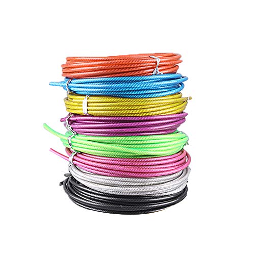 MatSailer - Cable de repuesto y pieza de repuesto, cuerda de saltar de 9,8 pies cables de acero para crossfit, fitness, salto, deportes, entrenamiento, boxeo, hombres, mujeres y niños, amarillo