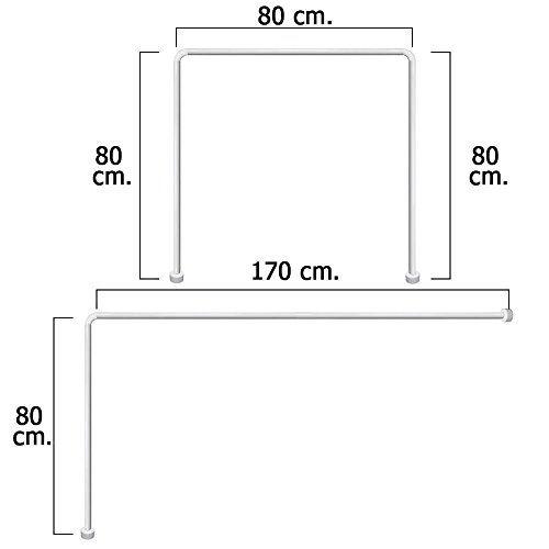 Maurer 4042202 - Barra para cortina ducha, Universal, Aluminio, Blanco 80 x 170 cm