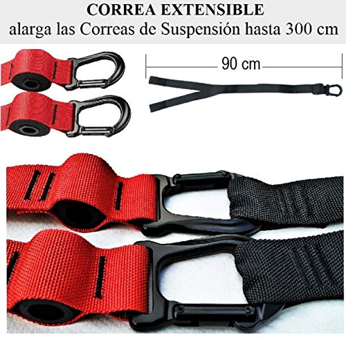 MAXBONA Trainer Kit de Entrenamiento en suspensión – Correas de suspensión para Gimnasio & Fitness en Interiores y Aire Libre – Compacta Sistema de Entrenamiento en Casa – Home Gym Ligero y Robusta