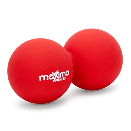 Maximo Fitness Bolas Dobles para masajes en Forma de Cacahuete Terapia de presión de Puntos, Profundo Masaje Muscular de los Tejidos - Alivio del estrés y relajación de la Musculatura rígida.