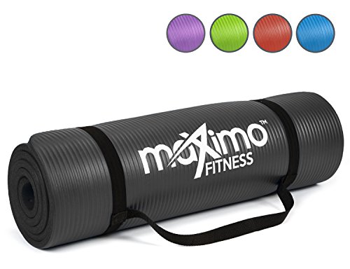 Maximo Fitness Colchoneta de Ejercicios - 183cm de Longitud x 60cm de Ancho x 1,2cm de Grosor. (Black)