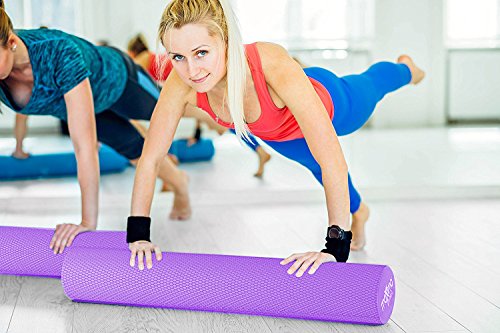 Maximo Fitness Rodillo de Espuma Largo – 6 x 36 Pulgadas (15 cm x 90 cm) – Tipo Trigger Point Herramienta de Auto Masaje para Casa, Gimnasia, Pilates, Yoga – Instrucciones Incluidas.