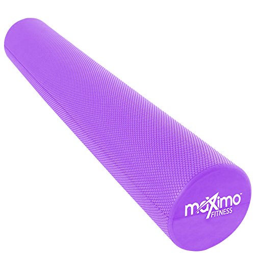 Maximo Fitness Rodillo de Espuma Largo – 6 x 36 Pulgadas (15 cm x 90 cm) – Tipo Trigger Point Herramienta de Auto Masaje para Casa, Gimnasia, Pilates, Yoga – Instrucciones Incluidas.