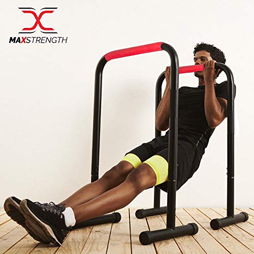 MAXSTRENGTH Barras de Fitness paralelas/paralletas/Soportes de inmersión para Gimnasia, Crossfit, calistenia, MMA, Entrenamiento de Peso Corporal