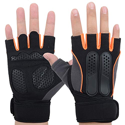 MaYee Power Guantes Gimnasia Hombre Mujer Transpirable Antideslizante Medio Dedo Respirable del Levantamiento de Pesas Gimnasio Entrenamiento