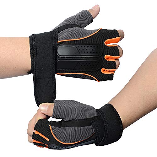 MaYee Power Guantes Gimnasia Hombre Mujer Transpirable Antideslizante Medio Dedo Respirable del Levantamiento de Pesas Gimnasio Entrenamiento