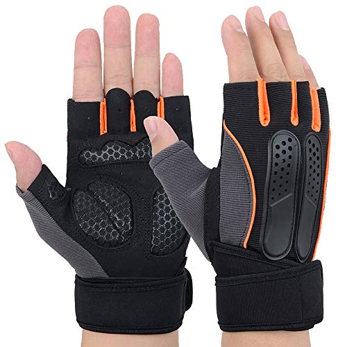 MaYee Power Guantes Gimnasia Hombre Mujer Transpirable Antideslizante Medio Dedo Respirable del Levantamiento de Pesas Gimnasio Entrenamiento