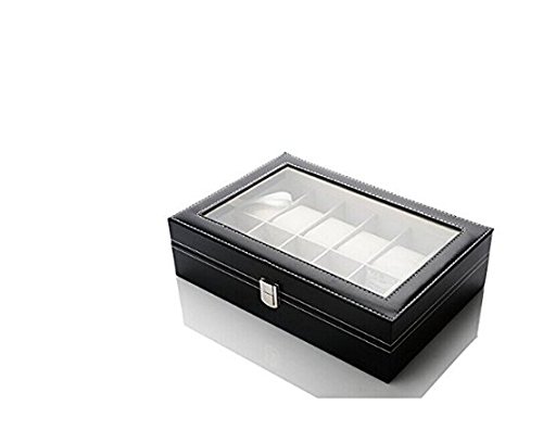 Mbuynow, Estuche Para Relojes, Caja Para Reloj 12 Compartimentos, Color Negro