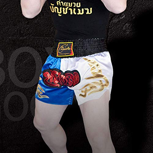 Mcaishen Muay Thai Fight Shorts Boxing Sanda Ropa Pantalones Cortos De Entrenamiento Lucha Artes Marciales Shorts De Taekwondo Ropa Hombres Y Mujeres Costura(S,Black)