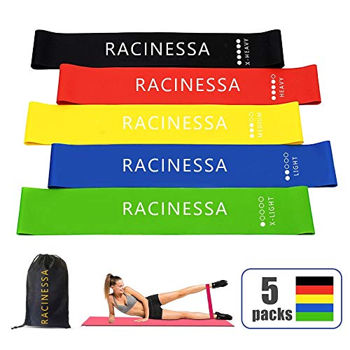 McNory Bandas Elasticas Fitness, Cintas Elasticas Fitness Látex Natural con 5 Niveles Ejercicios en Piernas,Glúteos y Brazos,5 Bandas Resistencia para Yoga,Pilates,Crossfit,Estiramientos,Fuerza