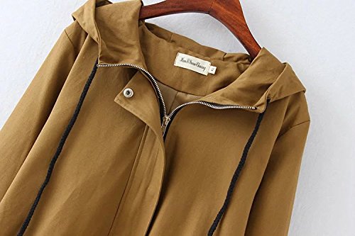 MCSZG Chaquetas de algodón con Capucha de Talla Grande Gabardina para Damas Primavera otoño Cazadora para Mujer   Abrigos Largos de Gran tamaño aflojar Ropa de Mujer