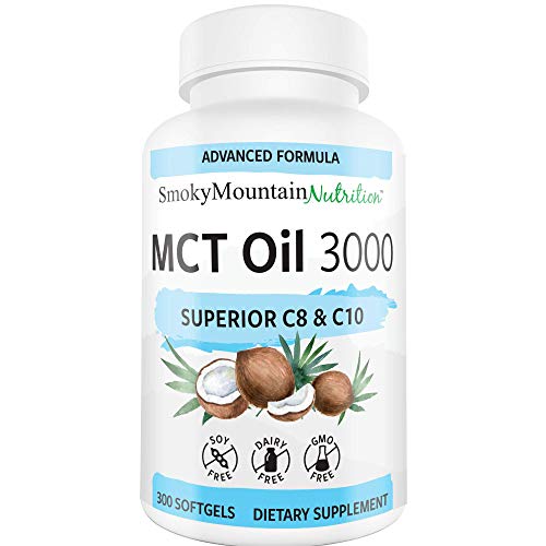 MCT Oil Softgels - 300 Coconut Oil Capsules - Keto Diet Supplement for Weight Loss- Caprylic Acid (C8) & Capric Acid (C10) Medium-Chain Triglycerides - Octane for Brain for Women For Men in Ketosis