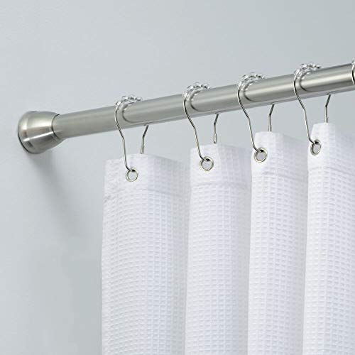 mDesign Barra para Cortinas de baño sin Taladro – Barra para Ducha Extensible con tecnología Constant Tension – Soporte de Cortina de baño con fácil Montaje – Medidas: 109-190,5 cm – Acero