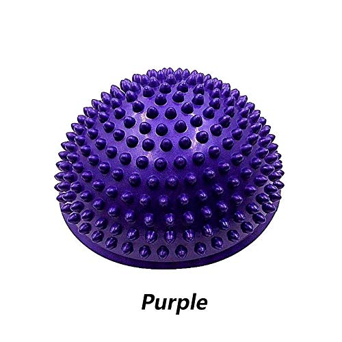 Media Bola de Yoga -PVC Media Bola de Yoga Inflable Punto de Masaje Fitball Ejercicios Fitness Balance Ball (Púrpura)