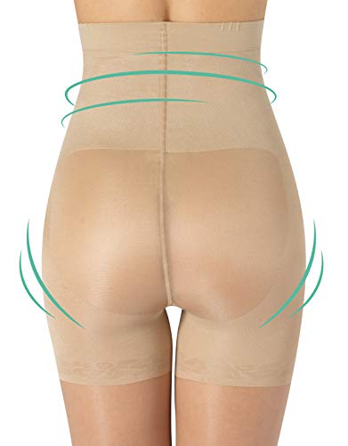 MEDIAS FINAS REDUCTORAS DE TALLE ALTO | PANTY CON COMPRESION MEDIA | NATURAL, NEGRO | 20 DEN | S, M, L, XL | CALCETERÍA ITALIANA | (XL, NATURAL)