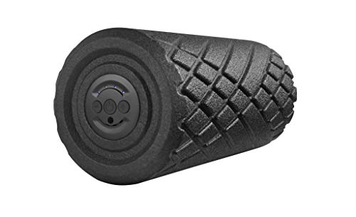 Medisana PowerRoll Rollo de fascia para columna vertebral, espalda, piernas, para ejercicios de fascia con plan de entrenamiento, tensión, yoga con función de vibración, 8 intensidades