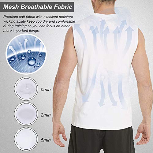 MeetHoo Camisetas de Tirantes Hombre Chaleco Deportivo Entrenamiento Camiseta sin Mangas Deportivas Fitness Verano para Deporte Gimnasio Correr Fútbol y Ciclismo