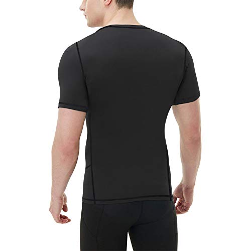 MEETYOO Camiseta Compresion Hombre, Manga Corta Camisetas Ropa Deportiva para Running Gym Ciclismo