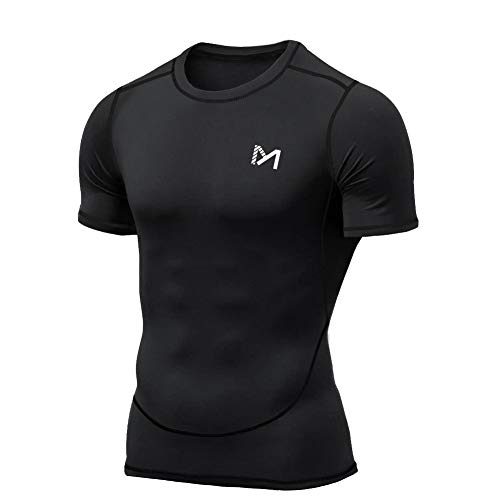 MEETYOO Camiseta Compresion Hombre, Manga Corta Camisetas Ropa Deportiva para Running Gym Ciclismo