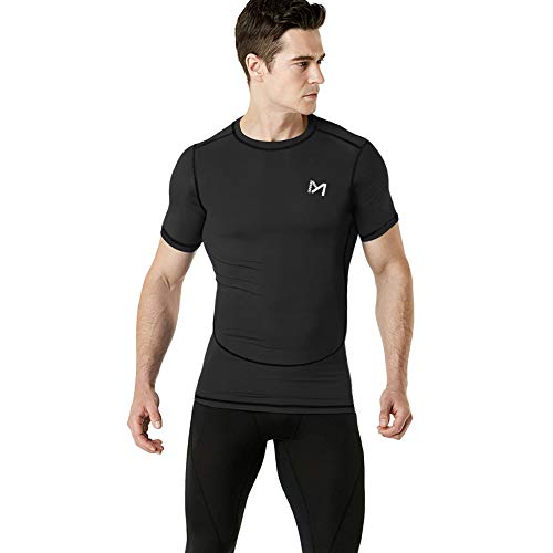 MEETYOO Camiseta Compresion Hombre, Manga Corta Camisetas Ropa Deportiva para Running Gym Ciclismo