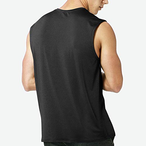 MEETYOO Camisetas Ttirantes Hombre, Camisetas sin Mangas Running Tank Top Gym para Fitness Deportes (Negro, XL)