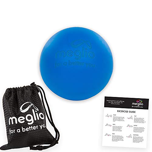 MEGLIO Bola de Lacrosse Masajes de Puntos Gatillo, Rehabilitación, Fisioterapia, Bola de Masaje de Tejido Profundo para Liberación Miofascial (Azul)