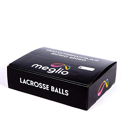 MEGLIO Caja Exhibidora de 12 Bolas de Lacrosse Masajes de Puntos Gatillo, Rehabilitación, Fisioterapia, Bola de Masaje de Tejido Profundo para Liberación Miofascial (Morado)