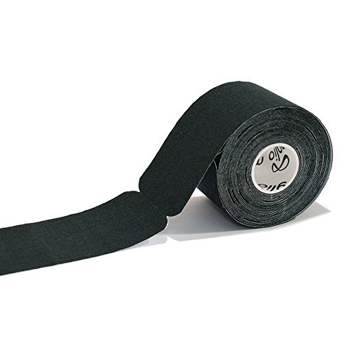 MEGLIO Tape de kinesiología, Vendaje Neuromuscular Precortado, para Lesiones E Inflamación Muscular. Vendas Sin Látex, Resistente al Agua, (Black)