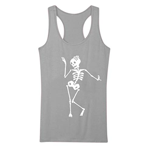 MEIbax Chaleco de Mujer con Estampado de Calaveras Camiseta de Verano Mujer Top Suelto sin Mangas Camisa de Mujer Jersey Tank Tops Mujeres Chaleco Tops Blusas Camisetas de Tirantes