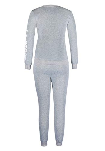 MEIHAOWEI Mujeres Conjunto de chándal de Manga Larga de impresión Sudaderas con Capucha Sudadera + Pantalones Traje Sport Joggings Traje Gris S