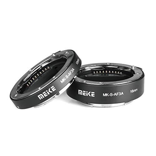 Meike – MK-S-AF3 A Metal Enfoque automático Adaptador de Enfoque automático Anillo de Tubo de extensión Macro 10 mm 16 mm para Sony NEX A7 sin Espejo Montura E Cámara