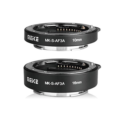 Meike – MK-S-AF3 A Metal Enfoque automático Adaptador de Enfoque automático Anillo de Tubo de extensión Macro 10 mm 16 mm para Sony NEX A7 sin Espejo Montura E Cámara