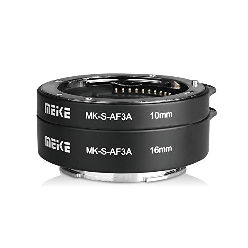 Meike – MK-S-AF3 A Metal Enfoque automático Adaptador de Enfoque automático Anillo de Tubo de extensión Macro 10 mm 16 mm para Sony NEX A7 sin Espejo Montura E Cámara