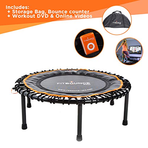 Mejor vendido Fit Bounce Pro II - Rebounder Mini Trampolín Silencioso con Cuerda Elástica Aparato para Ejercicio Cardiovascular Salto de. Incluye DVD y bolsa de almacenamiento.