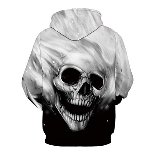 Memoryee Cabeza de Calavera Sudadera con Capucha Unisex Colorida HD 3D Impresa Manga Larga Navidad con Capucha Estampada Camisetas para Puentes Estilo 6 2XL/3XL