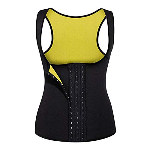 Memoryee Cinturón de Entrenamiento de Neopreno para Mujer Corsé Chaleco de Sudor Pérdida de Peso Cuerpo Ajustable Shaper Workout Tank Tops/Negro/L