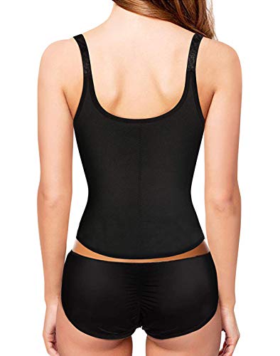 Memoryee Faja Reductora Mujer Camisetas Sauna Adelgazantes Cinturón de Entrenamiento para Mujeres Corsé/Negro/S