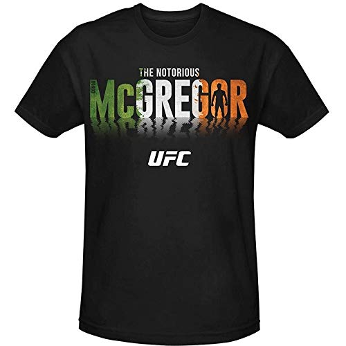 Men Casual Shirt Fashion Shirt UFC Conor The Notorious Mcgregor Champion Shadow T-Shirt Black
