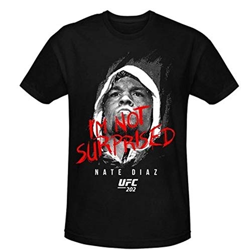 Men Casual Shirt Fashion Shirt UFC Nate Diaz I'm Not Surprised T-Shirt- Black