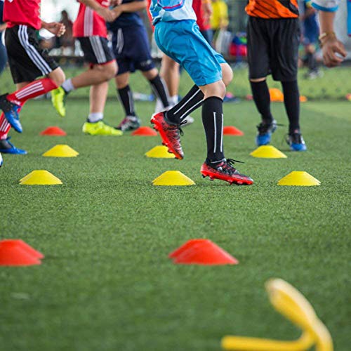 Mengger Conos Entrenamiento, Disco Marcador Entrenamiento Fútbol Juegos Agilidad Seguridad Field Space Marker para Educación Física Deportivo Niños Deportes Marcadores Campo Set de 10 Conos