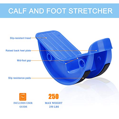 MengH-SHOP Foot Rocker Calf Profesional Camilla De Pantorrilla Pedal de Fitness Tendinitis de Aquiles, Talón, Alivio del Dolor de Fascitis Plantar, Excelente para Atletas Fisioterapia (Azul)