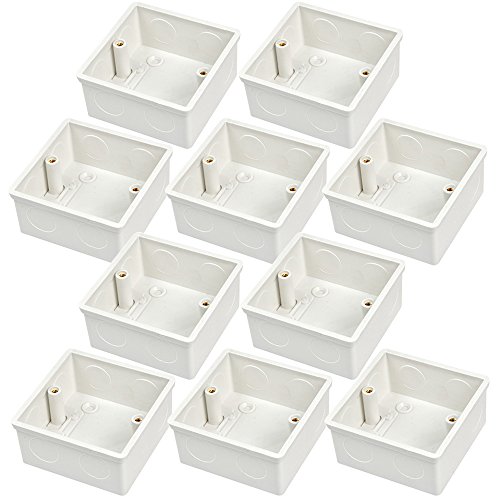 MENGS Paquete de 10 Cajas de empotrar para paredes Vaciar la caja de pared estándar de la caja trasera material termoestable resistente - Medidas 77x35mm