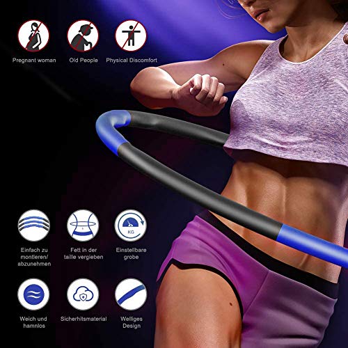 Merpin Círculo de acondicionamiento físico, círculo de Adelgazamiento para Adelgazar, círculo de Gimnasia, Revestimiento de Espuma extraíble, botón de Masaje,(Pink+Blue)