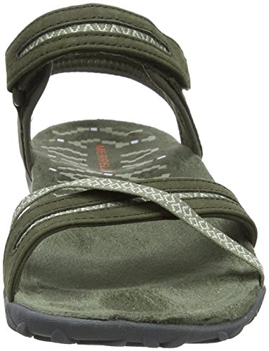 Merrell Terran Cross II, Sandalia con Pulsera para Mujer, Verde Dusty Olive, 40 EU