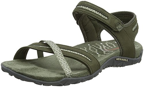 Merrell Terran Cross II, Sandalia con Pulsera para Mujer, Verde Dusty Olive, 40 EU