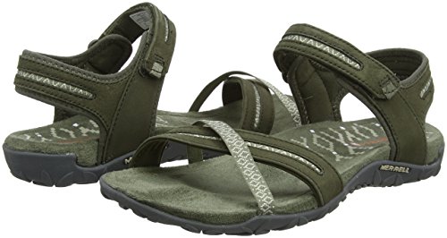 Merrell Terran Cross II, Sandalia con Pulsera para Mujer, Verde Dusty Olive, 40 EU