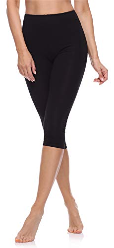 Merry Style Leggins 3/4 Mallas Deportivas Mujer MS10-199 (Negro, XL)