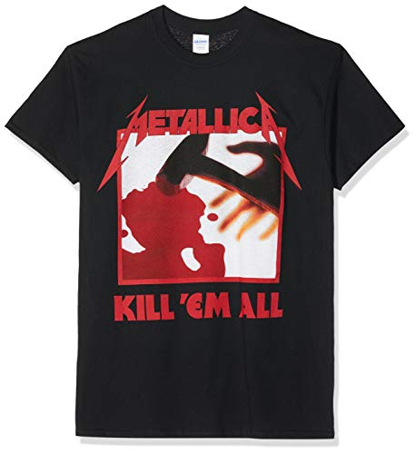 Metallica Kill 'em All Tracks_Men_bl_TS: L Camiseta, Negro (Black Black), Large para Hombre