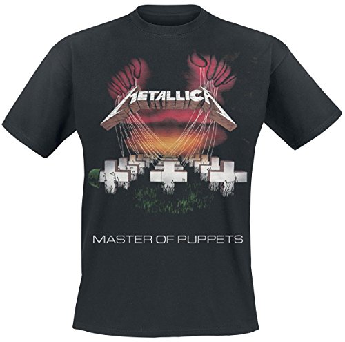 Metallica Master of PuppetSropean Tour '86_Men_bl_TS: S Camiseta, Negro (Black Black), Small para Hombre