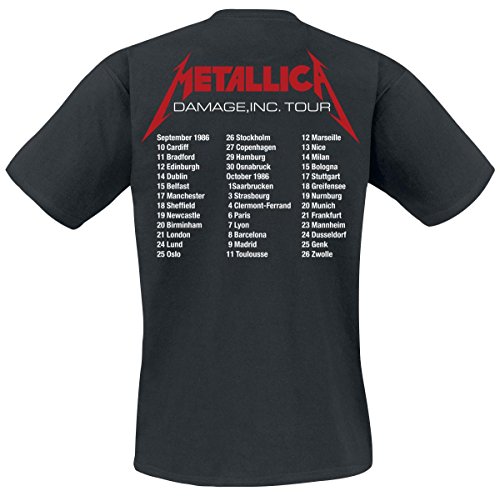 Metallica Master of PuppetSropean Tour '86_Men_bl_TS: S Camiseta, Negro (Black Black), Small para Hombre